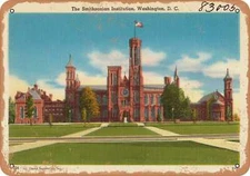 METAL SIGN - Washington DC Postcard - The Smithsonian Institution, Washington,