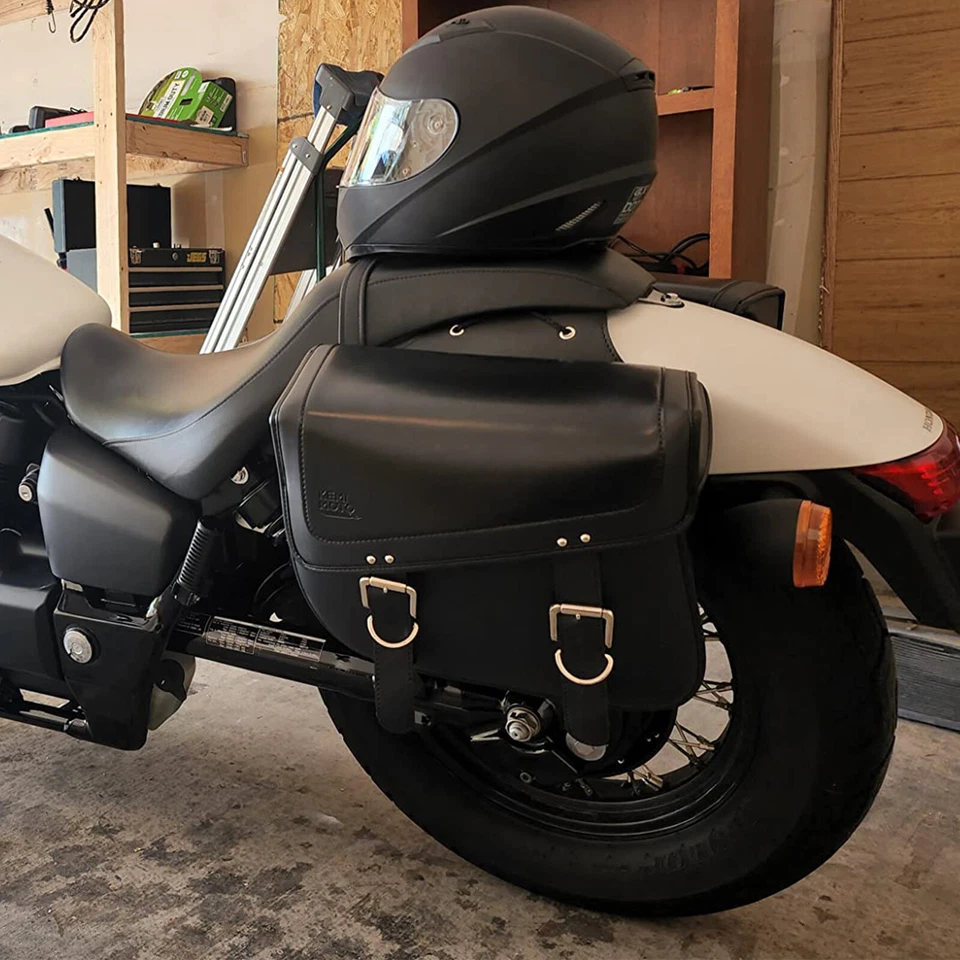 KEMIMOTO 30L Motorcycle Saddle Bags for Sportster Softail Dyna V-star Shadow - Image 3 of 4