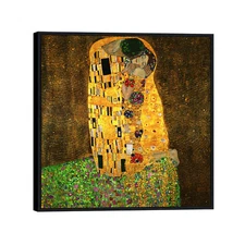 Framed Giclee Print The Kiss by Gustav Klimt Wall Art Home Office Decor 28"x28"