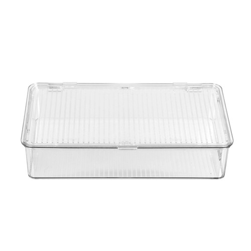 2x Boxsweden 1.6L/27.5cm Crystal Hinged Container Storage Home Organiser Clear - Picture 4 of 5