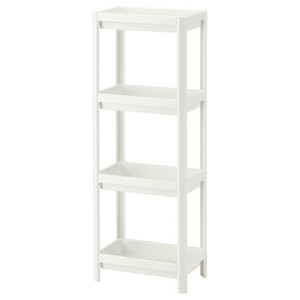 Ikea Vesken 4 Tier Bathroom Shelf Unit Small Storage White Ebay