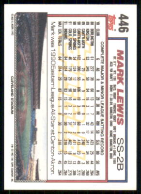 1992 Topps #446 Mark Lewis Gold Winners | eBay