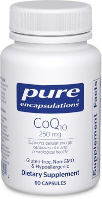 Pure Encapsulations CoQ10 250mg, Brain & Heart Support, Non-GMO, 60 Capsules