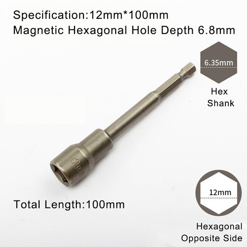 Socket Sleeve Drill Bits Adapter Electric Nut Driver Shank Magnetic 6mm~23mm Hex - Picture 31 of 52