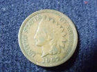 1907 Philadelphia Mint  Indian Head Cent VG DETAILS FREE SHIPPING B-72