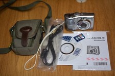 Canon PowerShot A1100 IS 12.1MP Compact Digital Camera Silver Tested Box SD CARD