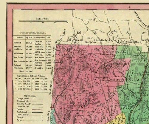 Historic State Map - Connecticut - Tanner 1834 - 27.75 x 23 - Vintage Wall Art - 第 2/20 張圖片