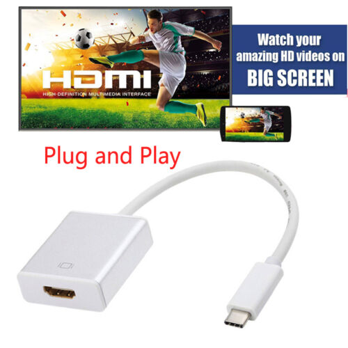 Telefon typu C do HDMI TV HDTV Adapter Kabel do Samsung S22 S21 S9 S8 Note 20 PC - Zdjęcie 1 z 12