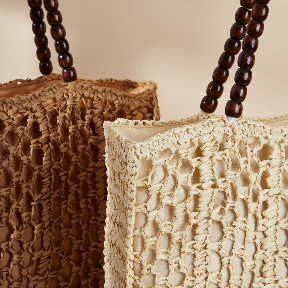 Women Beading Handle Shoulder Bag Summer Tote Bag New Storage Bag eBay