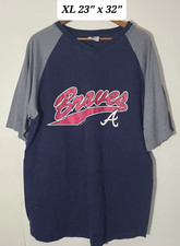 Vintage 2001 Atlanta Braves Blue/Gray Logo Athletic XL T-Shirt