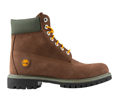 Timberland 6-Inch Premium Waterproof Brown Nubuck/Green Men's