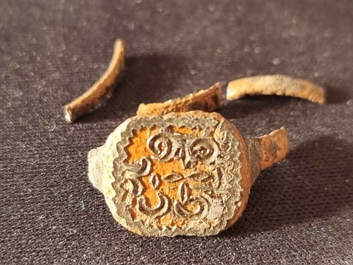 Viking copper alloy/silvered ring damaged as photos A must see description LA15h