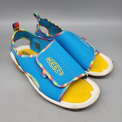 Keen Knotch Creek Big Kids Size 4 Open Toe Sandals Shoes Blue Yellow 