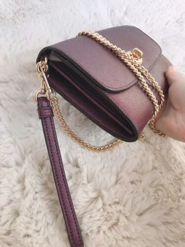 Metallic raspberry store coach wallet
