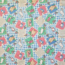 Vintage Handmade Jemima Puddle Duck Baby Throw Quilt 36x43