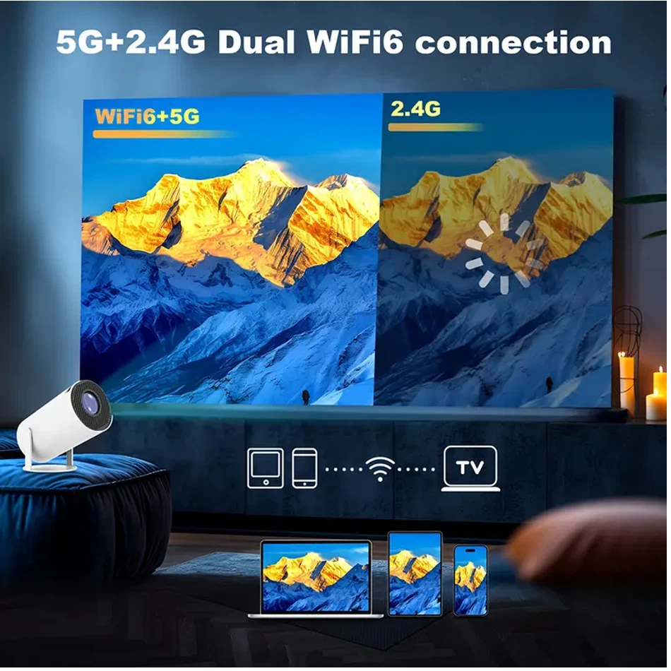 MINI PROJECTOR W/ANDROID 11 HD DUAL WIFI6 5G+2.4G, 720P (Bright Lite-Low Price!) - Image 3 of 4