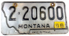 Vintage Montana 1966 Auto License Plate Cascade Co Garage Wall Decor Collector