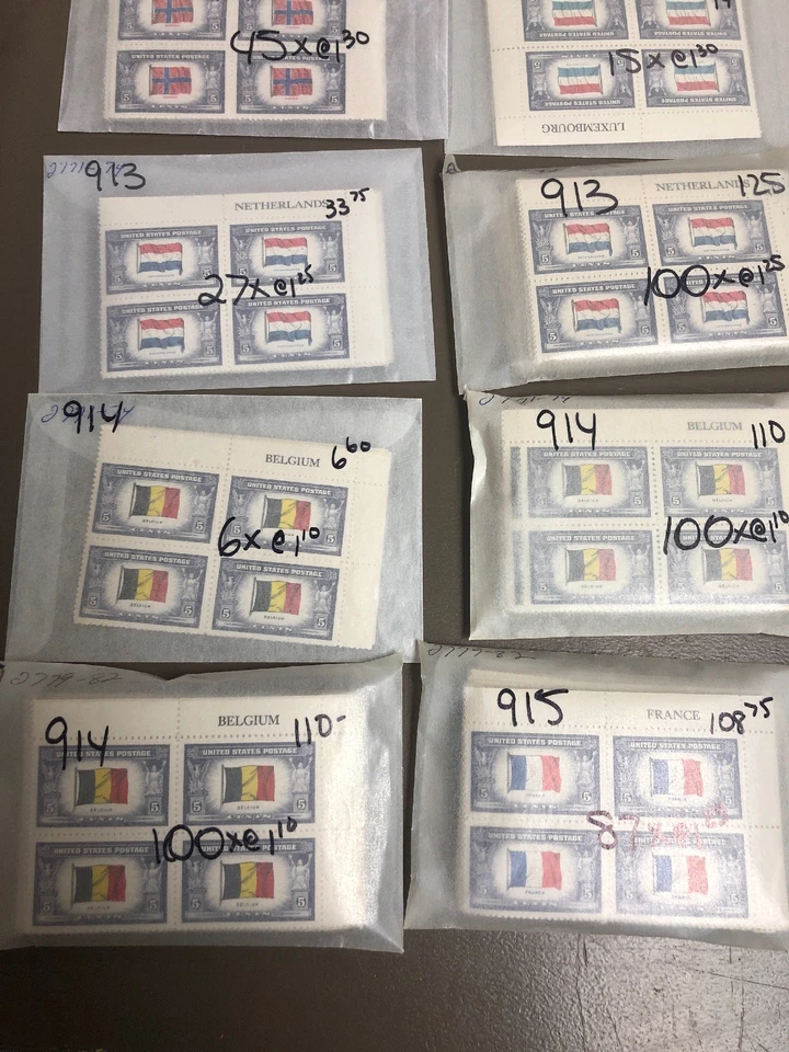 909-21 Overun Country Plate Blocks Cat Value $1773 - Image 2 of 3