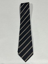 Mens Giorgio Cosani Black Brown Stripe Pattern Tie Pure Silk Hand Made NEW