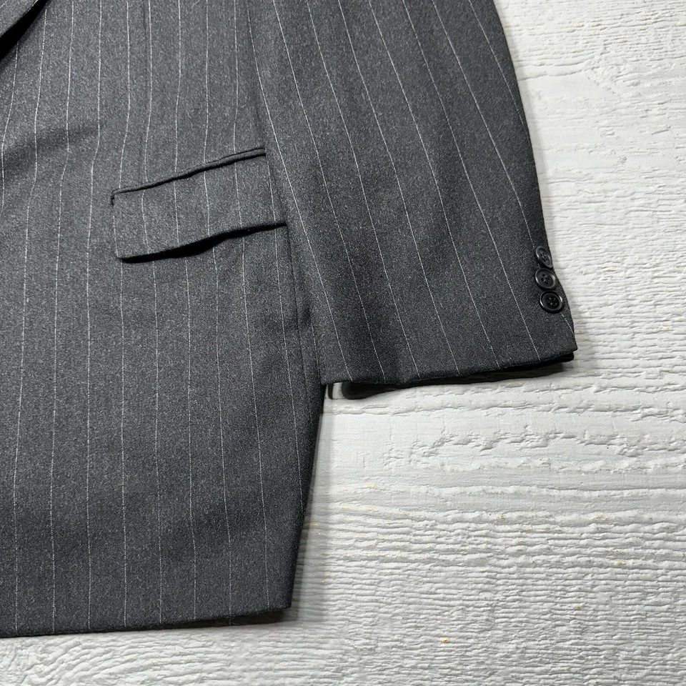 Blazer Pal Zileri Para Hombres 44 Gris Oscuro Rayas Lana Cachemira Lanificio Hecho en Italia Foto 4 de 4
