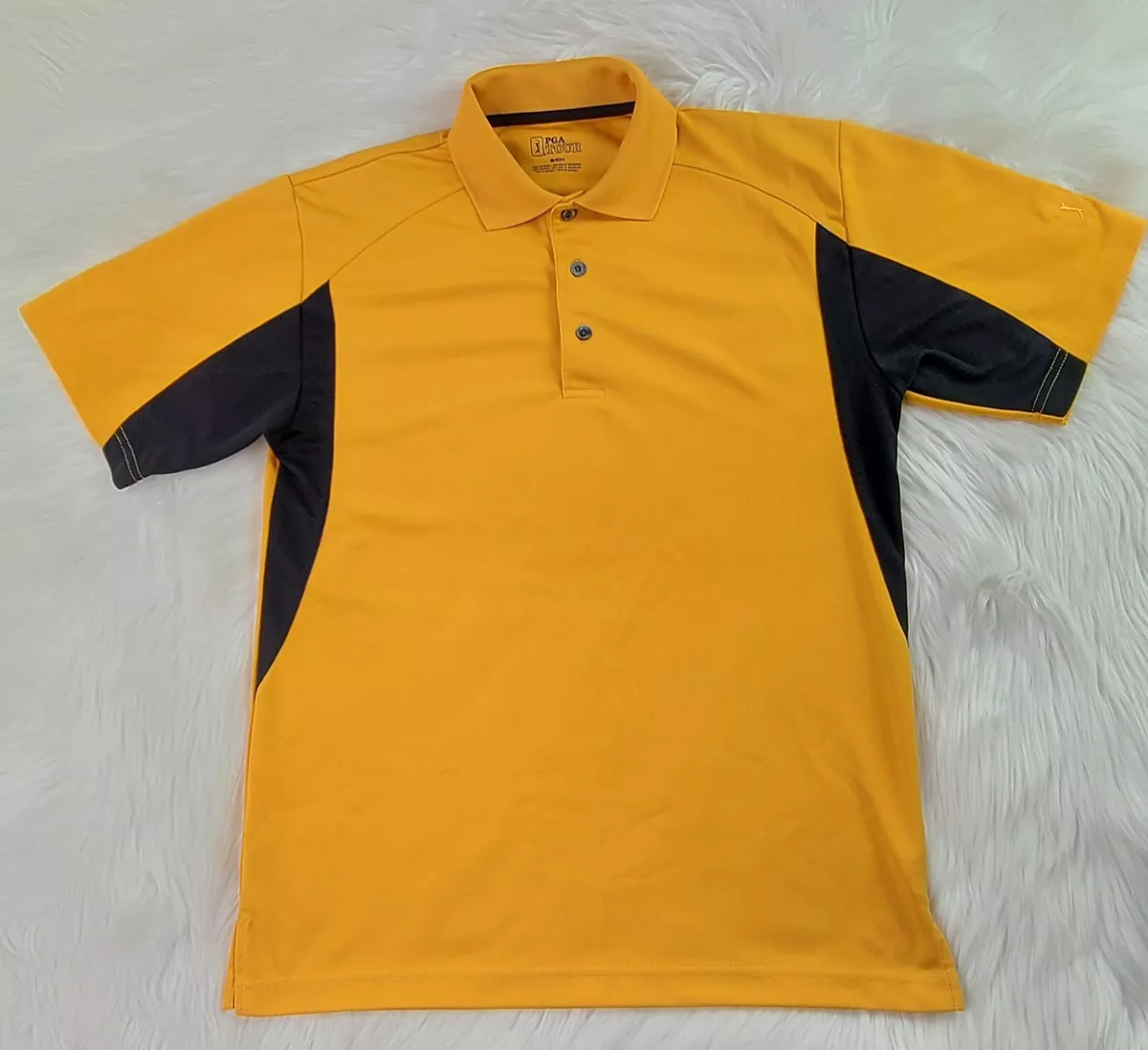 Yellow golf shirt mens sale