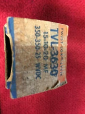 TVL-3630 15-10-20 MF 350/350/25 V TWIST-LOK SPRAGUE CAPACITOR NOS