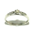 Ladies/womens 9ct 9carat white gold ring set with diamonds, UK size Q