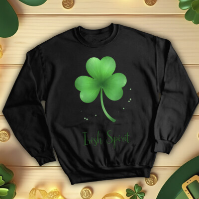 Kleeblatt Herz irischer Geist Familie lustig St. Patricks Day Sweatshirt Pullover #STPD