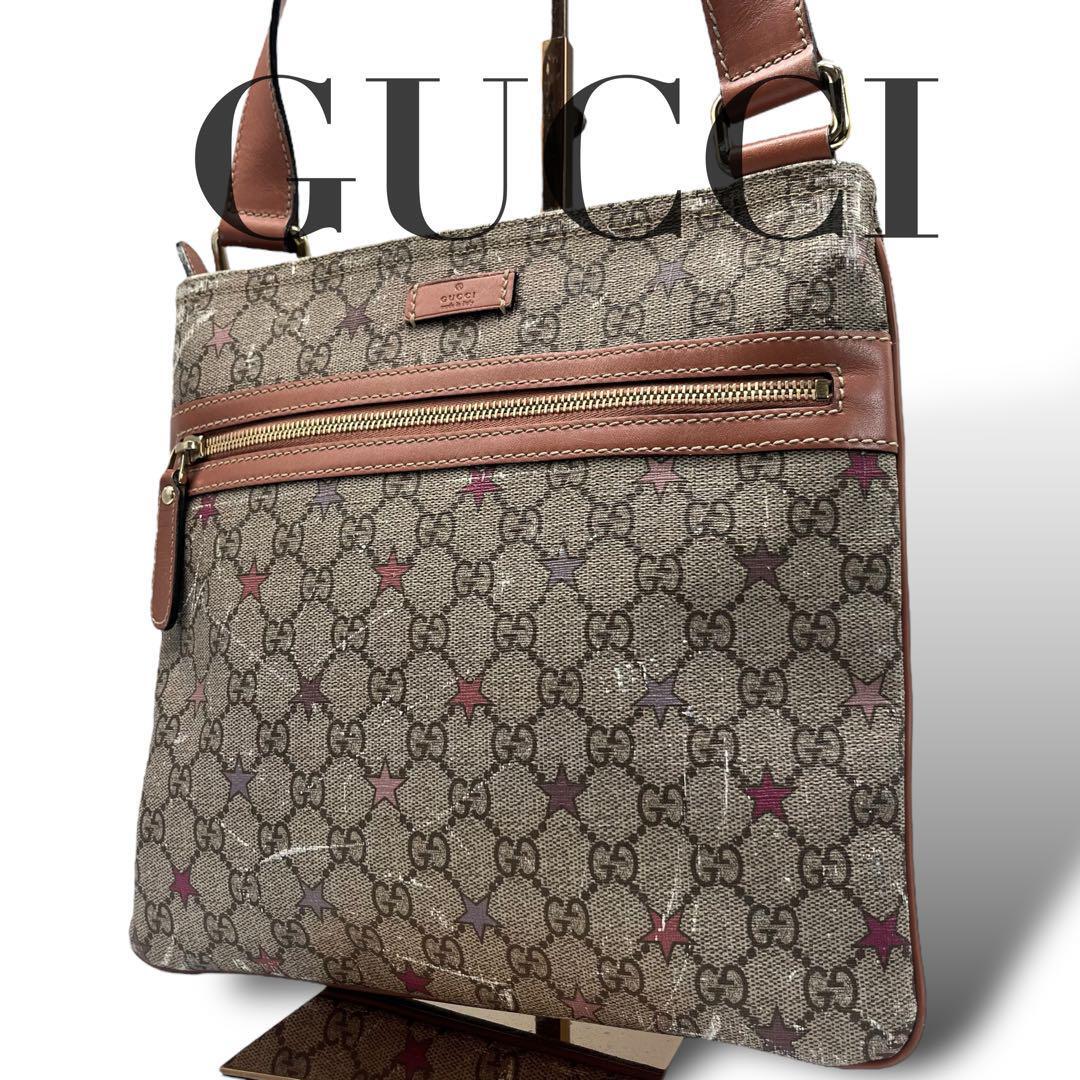 GUCCI Gray Shoulder Bag Authentic Womens Fashion Accessory