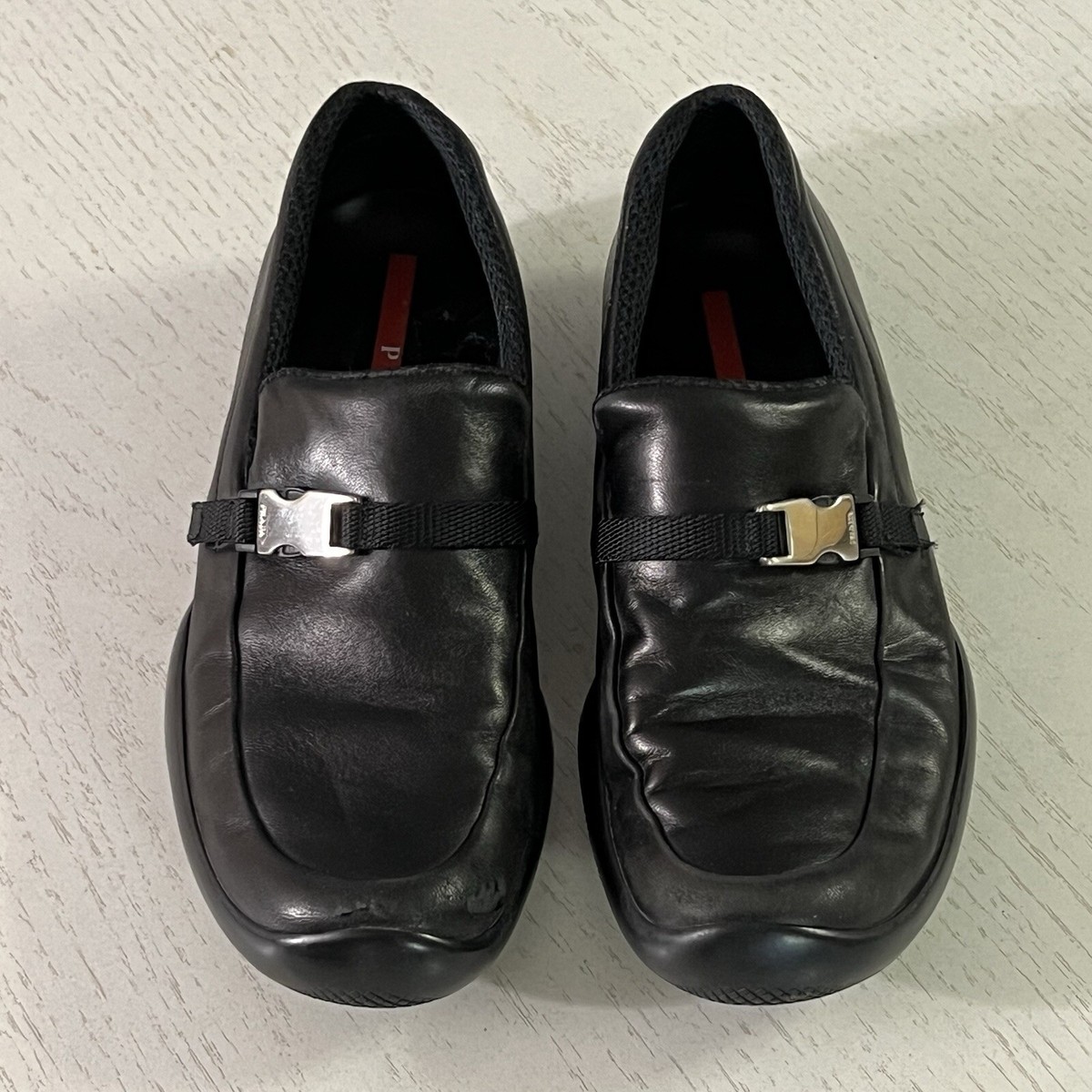 Prada Shoes Womens 36.5 / 6.5 Black Leather Sport Vibram 90s Prada Shoes Womens 36.5 / 6.5 Black Leather Sport Vibram 90s
