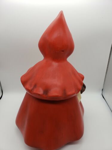 RARE Vintage Little Red Riding Hood Cookie Jar - Roses - 1940's - USA - 13” EUC - Picture 4 of 8