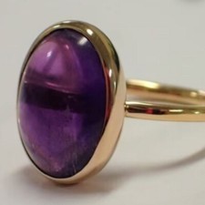 Amethyst Gemstone Gold Plated 925 Sterling Silver Ring For Wedding Gift D-278
