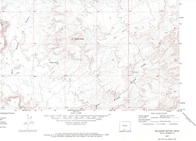 Salazar Butte Quadrangle Wyoming 1970 USGS Topo Map 7.5 Minute Topographic