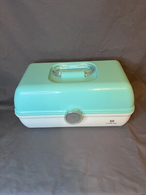 Caboodles Make Up Case For Ulta Beauty Aqua White Glitter Storage With  Mirror
