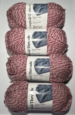 LOT of 4 IMPECCABLE in LIGHT PINK MOULINE by LOOPS & THREADS 180yds 3oz
