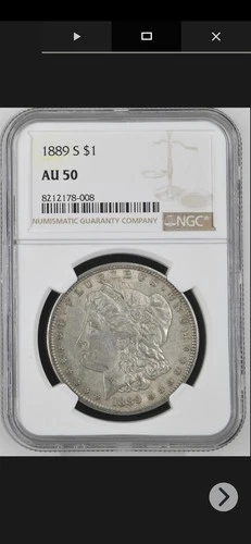 1889-S Morgan Silver Dollar $1 NGC AU50 Tough Date