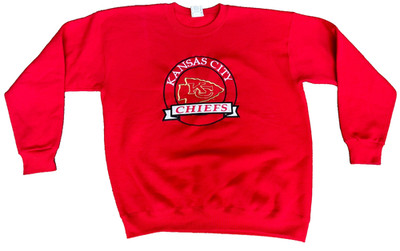 Kansas City Chiefs Sweatshirt Adult XL Red crew neck Nutmeg 1990s 