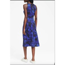 BANANA REPUBLIC Kristi Blue & Black Floral Midi Dress // 6 