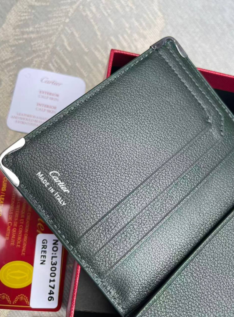 Cartier Must de Cartier Green Calfskin Leather 4CC Card Holder