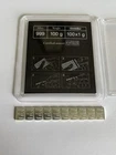 [Lot Of 10] 1 Gram Silver Bars - Valcambi Suisse .999 Fine Silver Lot