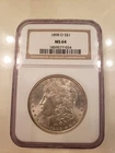 BLAST WHITE Morgan Silver Dollar Dated 1898 "O" Graded MS64 By NGC