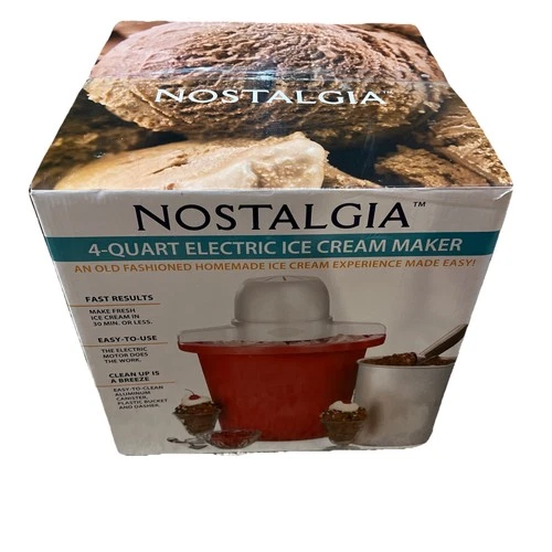 Nostalgia ICMP4RD 4-Quart Electric Ice Cream Maker - Red