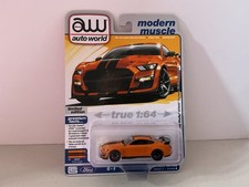 AUTO WORLD Orange 2021 Ford Mustang Shelby GT500 1:64 Scale Diecast Car