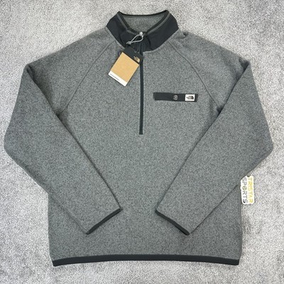 The North Face Pullover Mens Large Gray Heather 1/4 Zip Fleece NF0A86GL