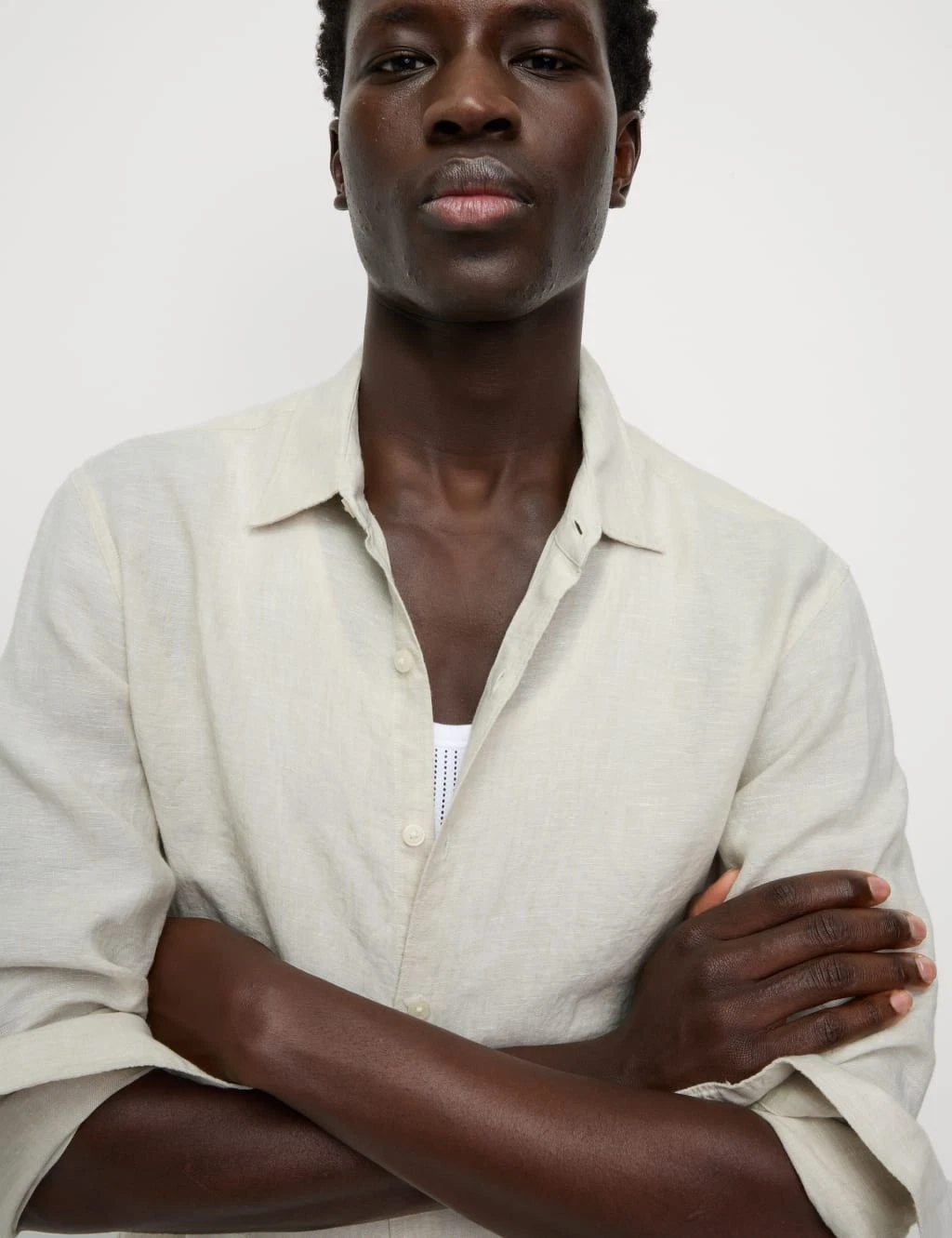 Marks & Spencer Mens Linen Relaxed Long sleeved Shirt in Light Stone - M&S
Opens in a new window or 