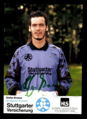 Stefan Brasas Autogrammkarte Stuttgarter Kickers 1990-91 Original Signiert