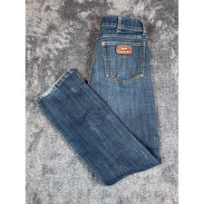 Wrangler Retro Slim Boot Jeans Mens 30x34 Medium Wash Blue Denim Western WLT20MS