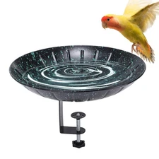 Deck Mounted Bird Bath Detachable Birdbath Bowl w/ Sturdy Clamp for Garden Yard