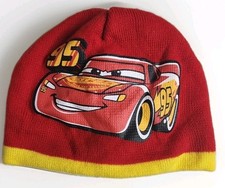 Official Disney Pixar Cars Brand 3 Boy's Red Yellow Knit Beanie Hat One Size