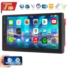 7" Double 2 DIN Car Stereo Radio MP5 Touch Screen Bluetooth FM USB Apple CarPlay